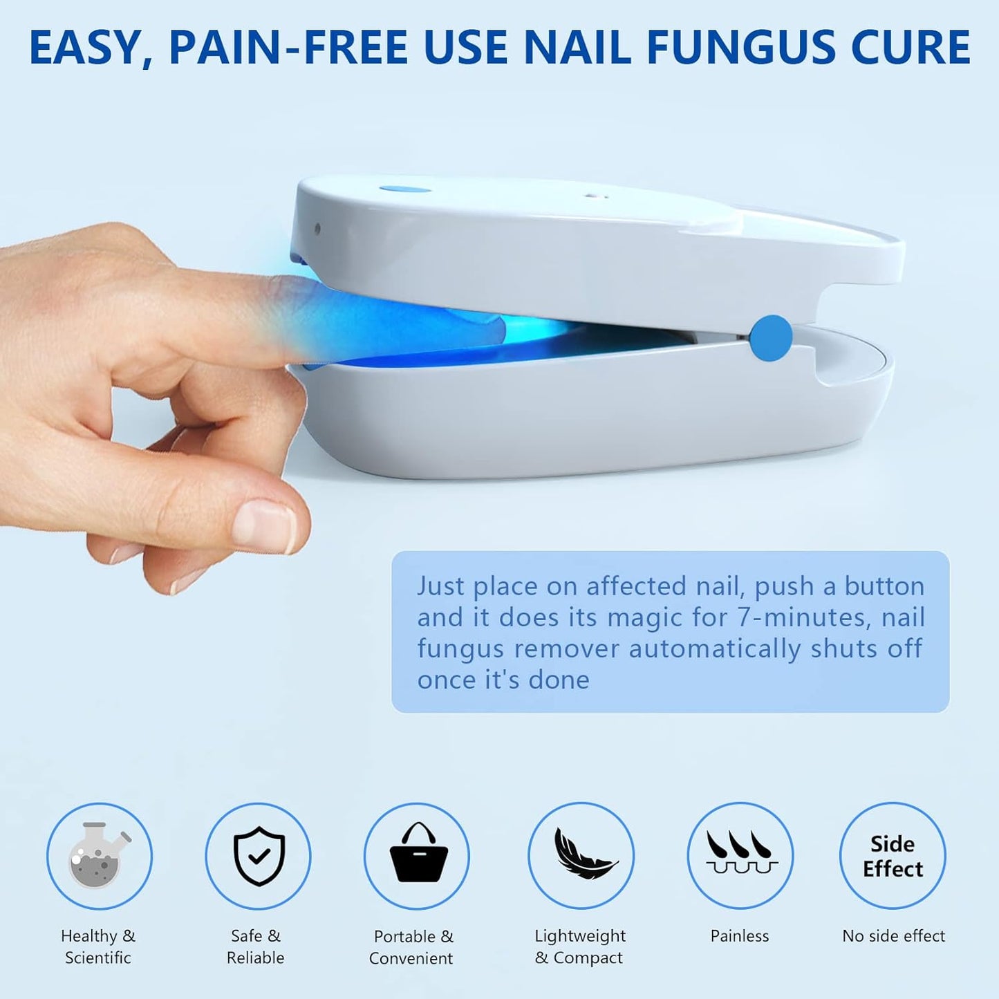 yiget Nail Fungus Cleaning LaserDevice for Onychomycosis, Revolutionary Home Use Nail-fungus Remover, Highly Effective Light Therapy for Fingernails and Toenails White