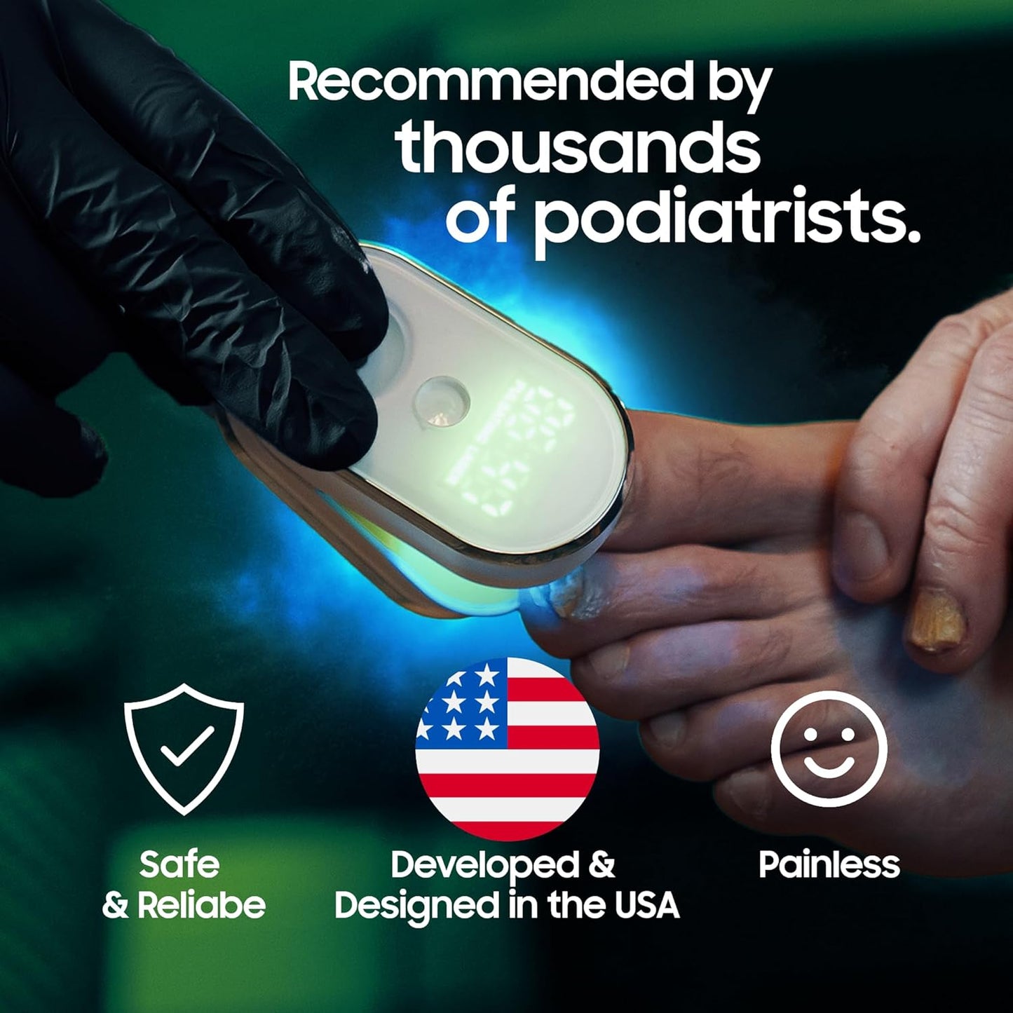 Onychom - Toenail Fungus Laser Treatment Device - Pain-Free Nail Fungus Treatment for Toenails and Fingernails - Includes Free Extra-Strength Antifungal Laser Enhancer Serum