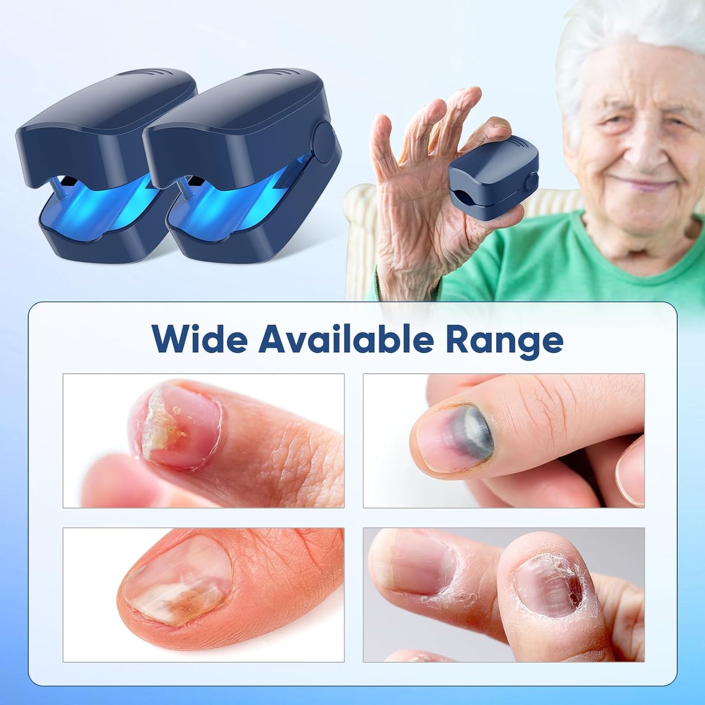 URMIIM 2 Pack Nail Fungus Cleaning Laser Treatment Device for Onychomycosis, Highly Effective Laser Device for Finger/Toenails, FSA HSA Eligible, Improve Appearance of Discolored, Brittle & Cracked Nails