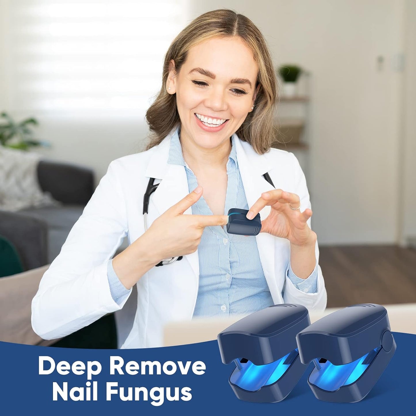URMIIM 2 Pack Nail Fungus Cleaning Laser Treatment Device for Onychomycosis, Highly Effective Laser Device for Finger/Toenails, FSA HSA Eligible, Improve Appearance of Discolored, Brittle & Cracked Nails