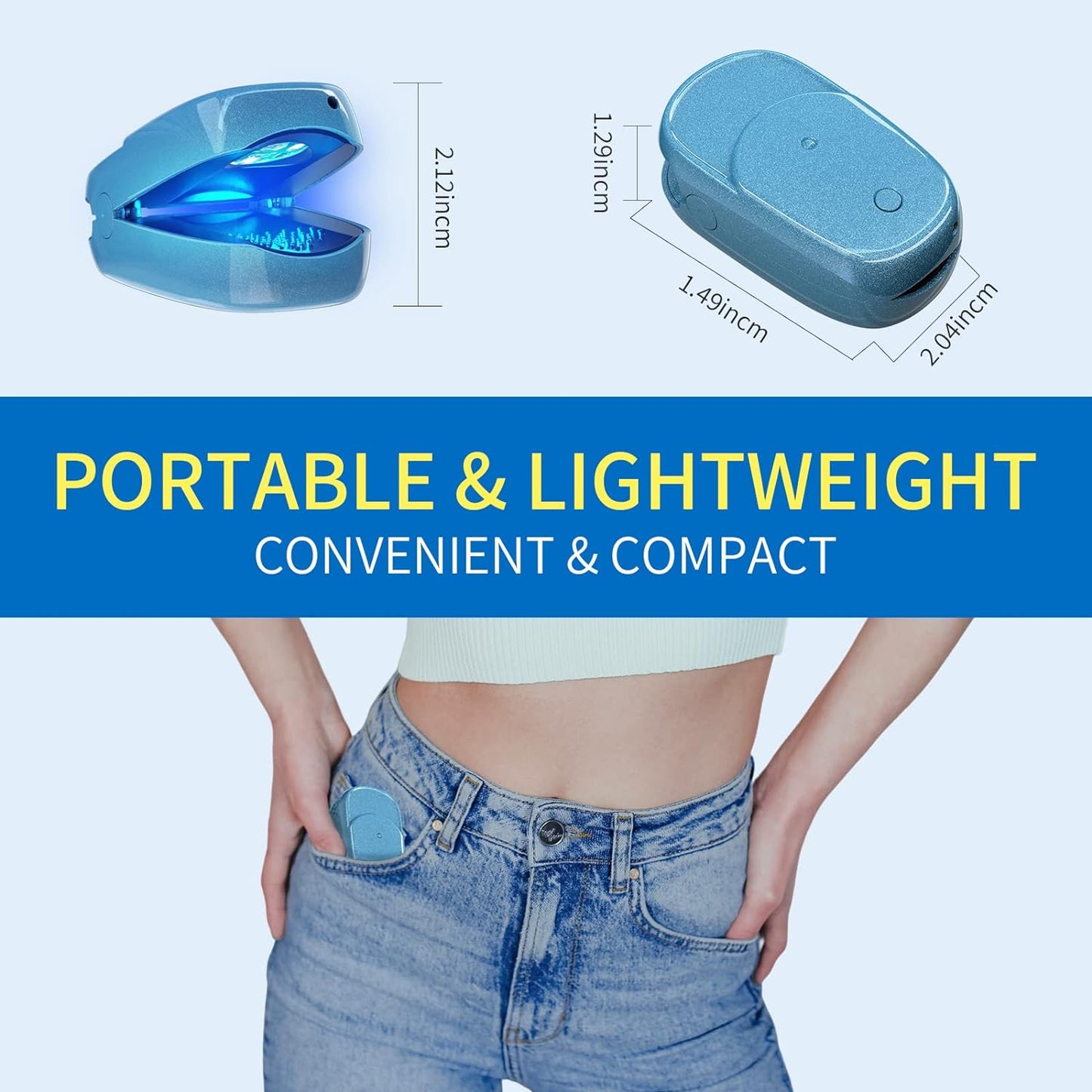 HaSoCare Nail Fungus Laser Treatment Device, Home Use Fungus Nail Treatment for Toenail and Fingernail, Blue Light Therapy for Onychomycosis Damaged Discolored Thick Toenail