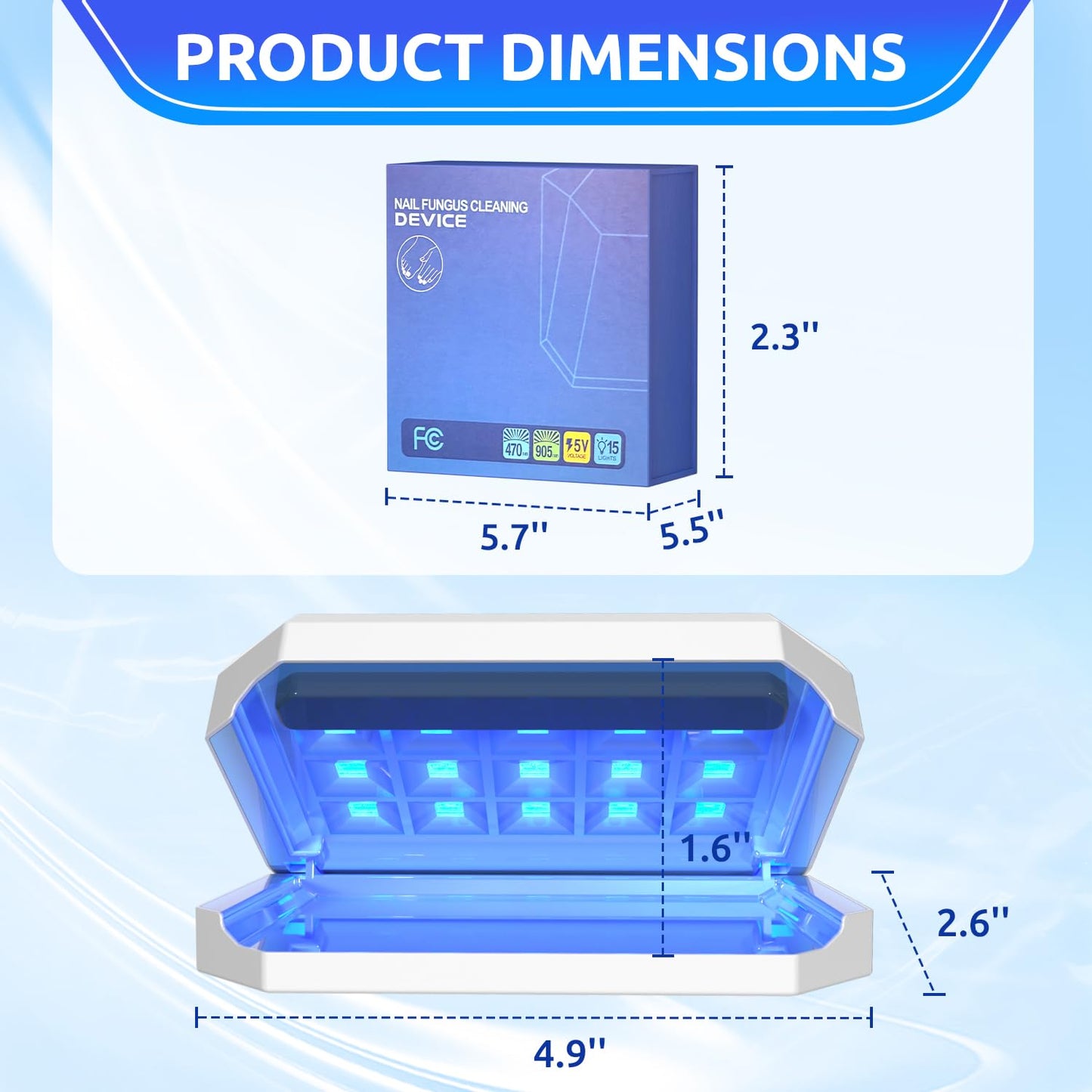 Mimoment Nail Fungus Cleaning Laser Device for Onychomycosis, Nail Fungus Laser Treatment for Fingernails, Effective Convenient Toenail Nail Fungus Treatment for Home Use