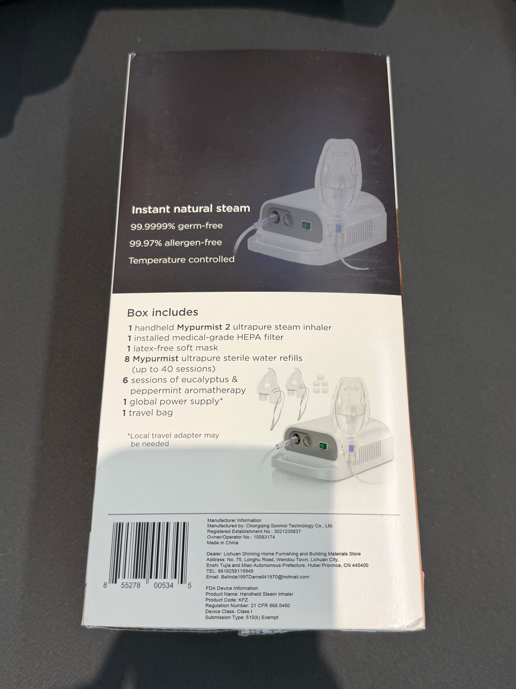 Personal Steam Inhaler for Nasal Relief, Vocal Steamer for Congestion, Colds & Cough Relief