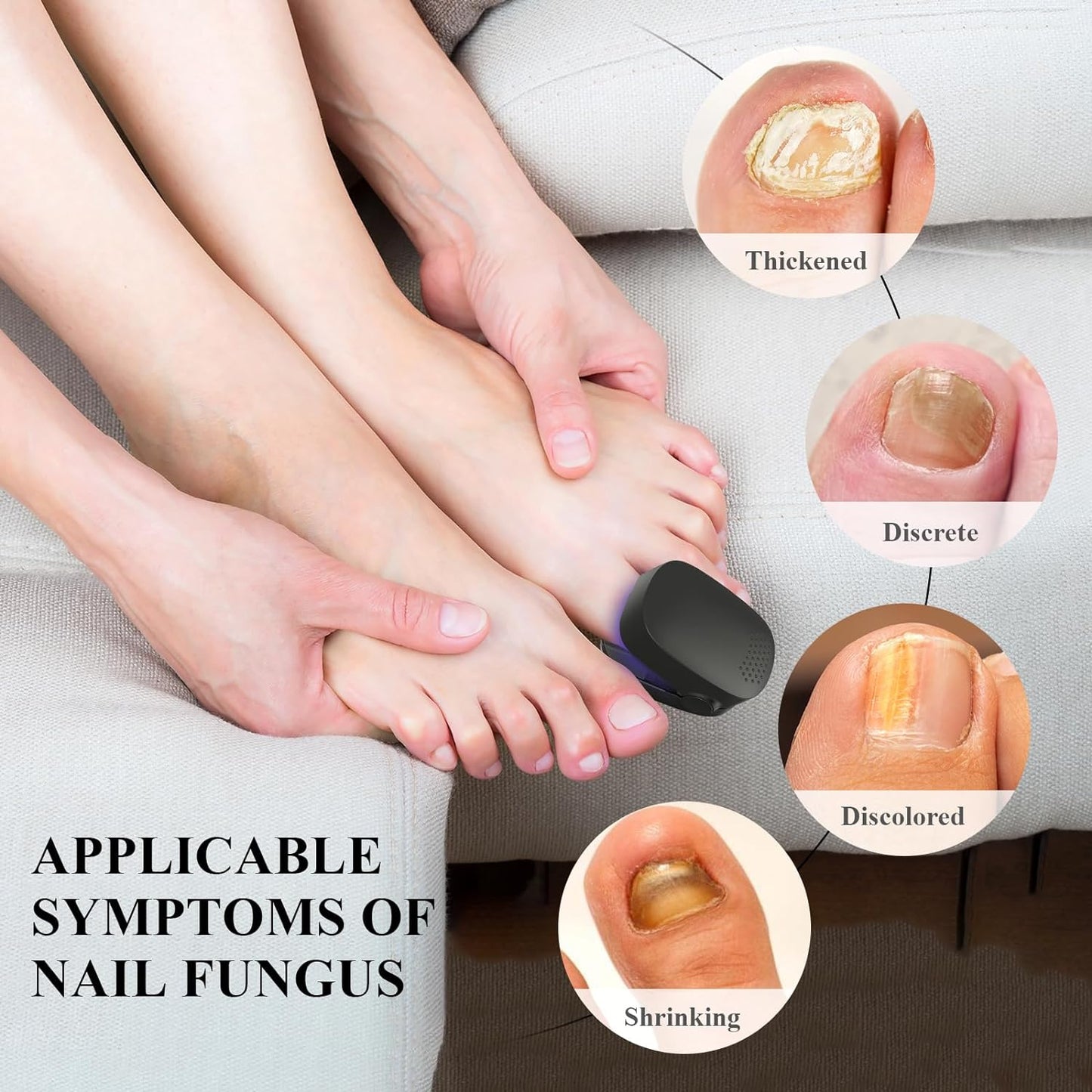Jinta Nail Fungus Cleaning Laser Device, Nail Fungus Treatment for Fingernails and Toenails with Onychomycosis, Effectively Improve Damaged, Discolored and Thickened Nails, Suitable for Home Use