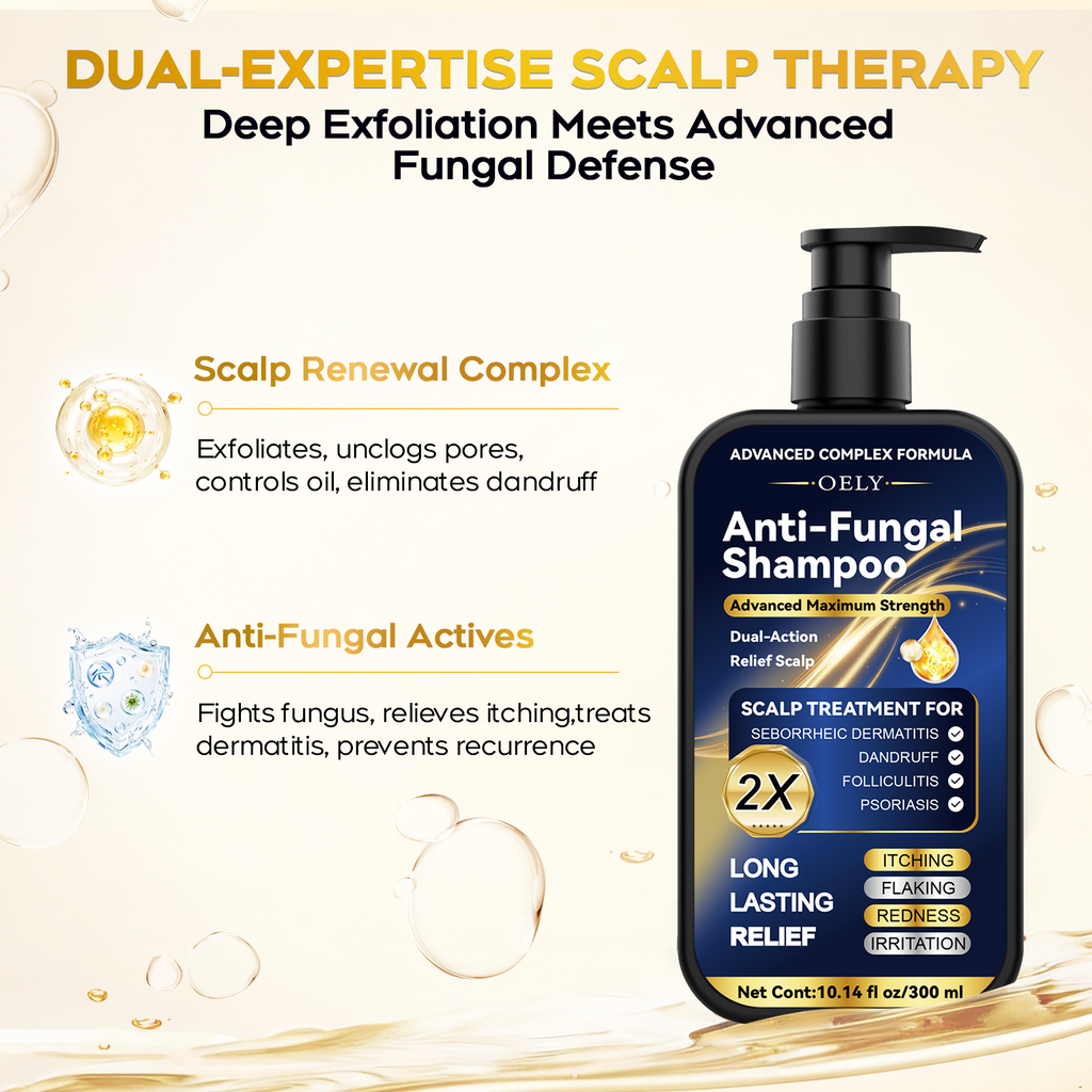 Enhanced Antifungal Shampoo for Seborrheic Dermatitis, Folliculitis & Scalp Psoriasis – Anti-Dandruff Shampoo for Men & Women, Relieves Itchy Dry Scalp, Sulfate & Paraben-Free, 10.1 Fl Oz-Fresh