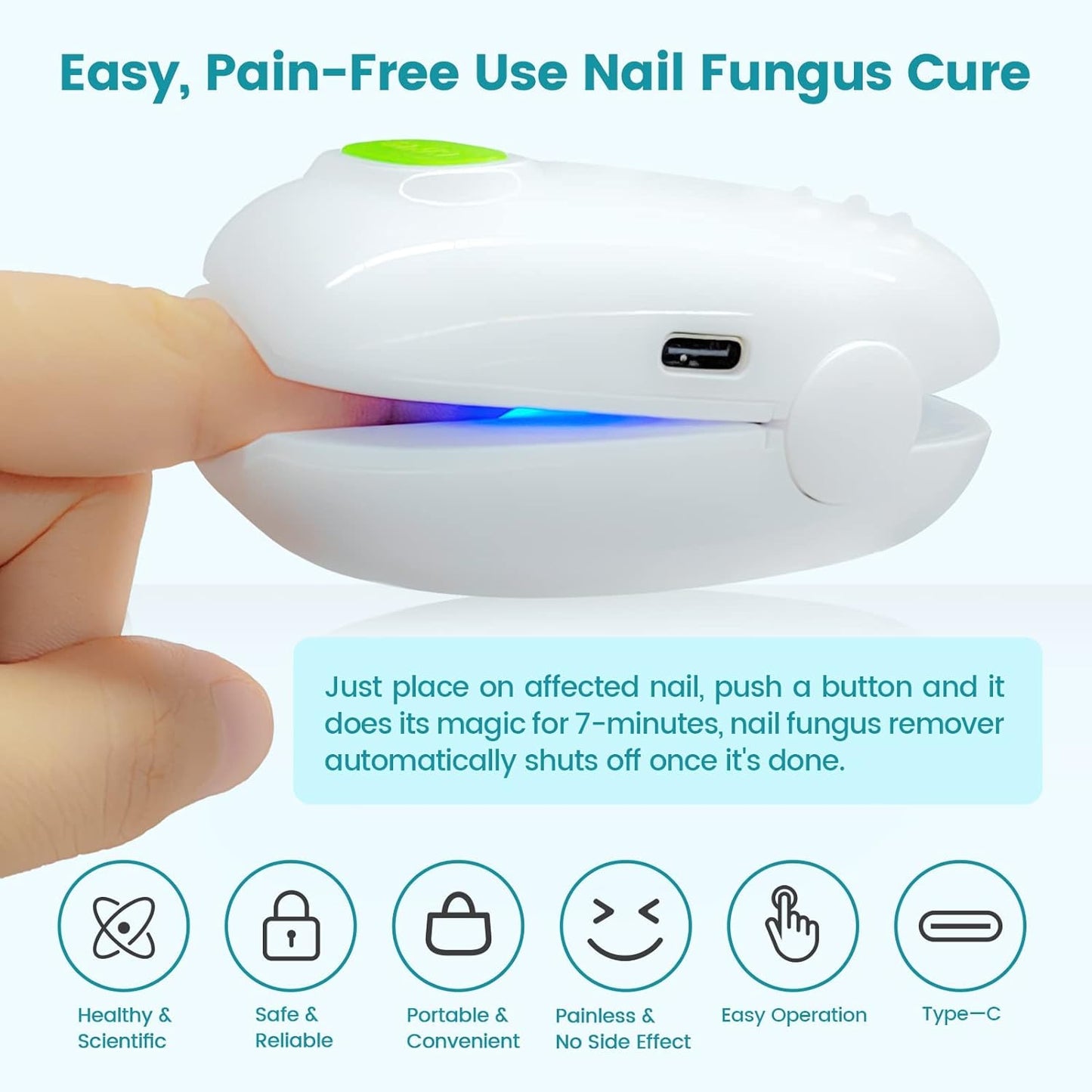 BETISBE Nail Fungus Cleaning LaserDevice for Onychomycosis, Revolutionary Home Use Nail-fungus Remover, Upgraded Highly Effective Treatment Device, Improving the Health of Unsightly Nails for Fingernails