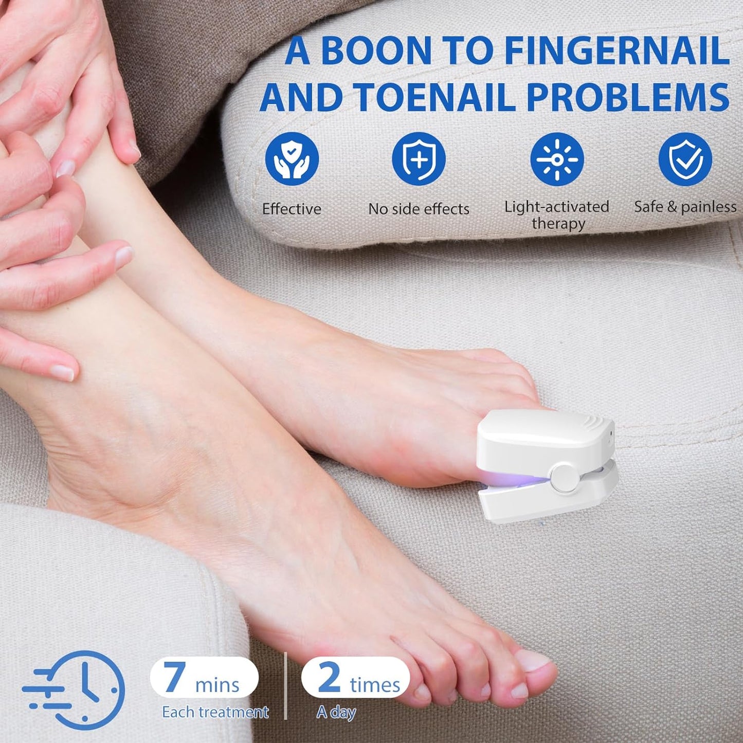 MAOYUE Nail Fungus Cleaning Laser Device Blue Light Nail Therapy for Onychomycosis Damaged Discolored Thick Toenails Fingernails Effective Light Therapy for Fingernails and Toenails Treated