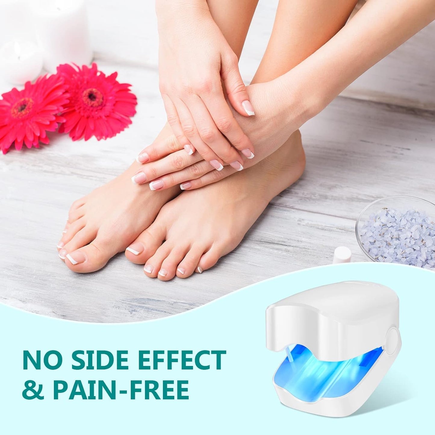 Anyork Toenail Fungus Treatment La ser Device Nail Fungus Treatment for Toe Nail Automatic Nail Fungal Cleaning Device Remover for Damaged Nails, 470nm Blue Light + 905nm Infrared Light Theapy