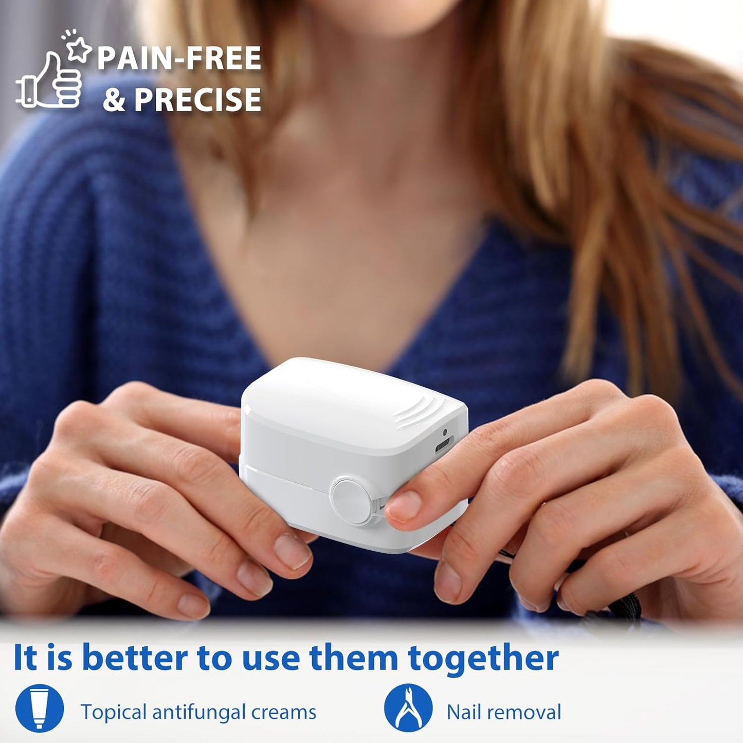 MAOYUE Nail Fungus Cleaning Laser Device Blue Light Nail Therapy for Onychomycosis Damaged Discolored Thick Toenails Fingernails Effective Light Therapy for Fingernails and Toenails Treated