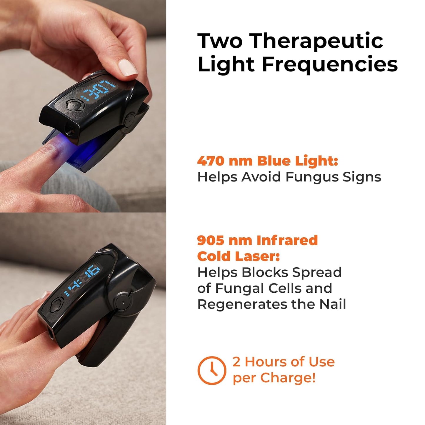 Lifepro Light Therapy Fungus Nail Treatment Device - At-Home Toenail Fungus Treatment with Blue & Infrared Light - Portable Nail Fungus Treatment for Toenail & Nail Fungus Treatment for Fingernails