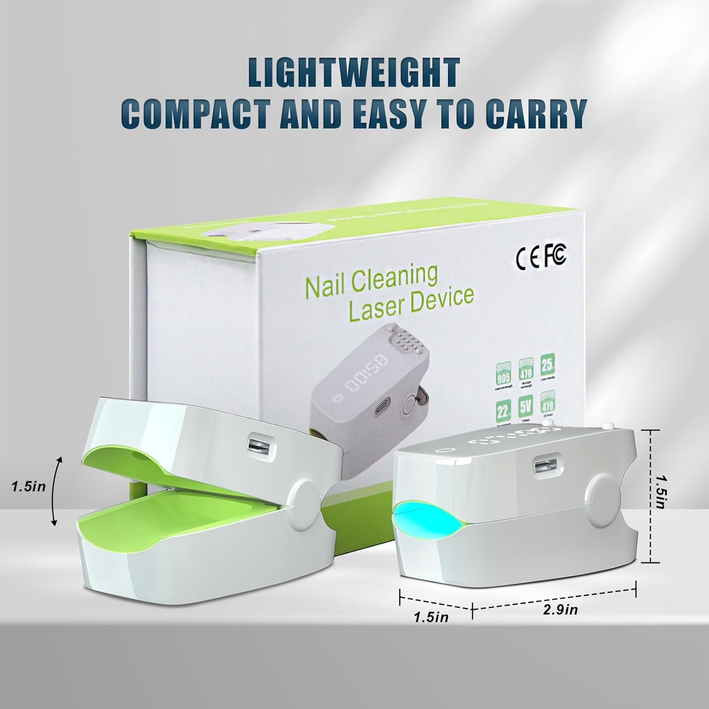 hanvate Nail Fungus Cleaning Laser Device,Efficient Laser Treatment For Nail Fungus，LED Screen, Automatic Timer