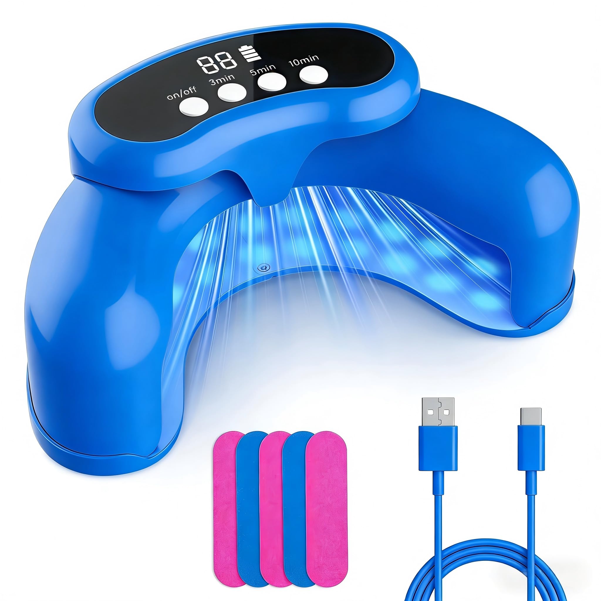 Nail Fungus Laser Treatment LED Light Device-Nail Fungus Light Device,Effective Rechargeable Nail Fungus Remover-Blue 1 Count (Pack of 1)