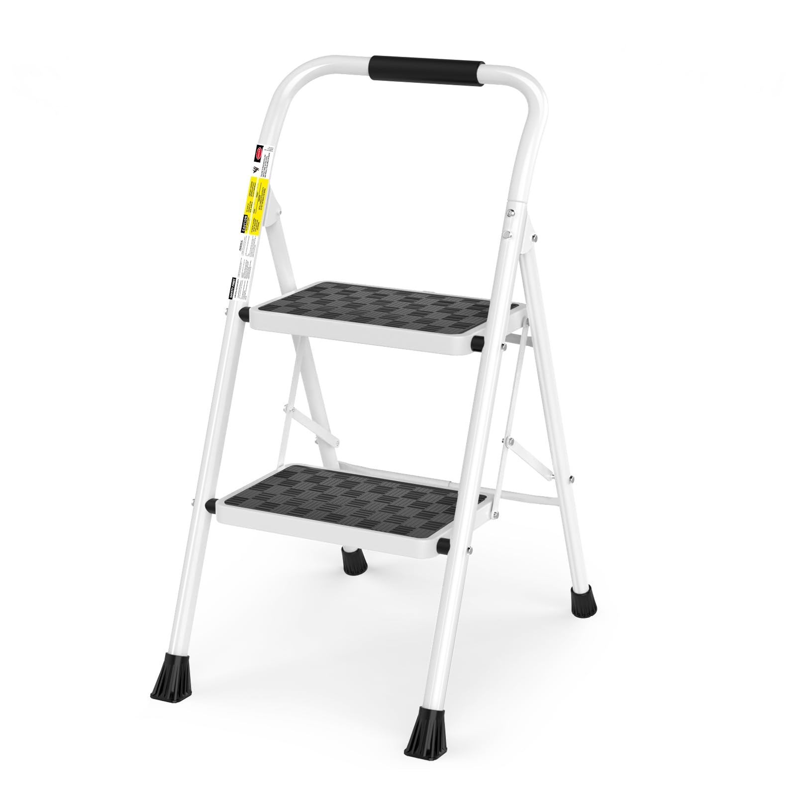 2 Step Ladder,2 Step Stool for Adults Folding Step Stool with Cushioned Handle with Wide Anti-Slip Pedal Ergonomic Design