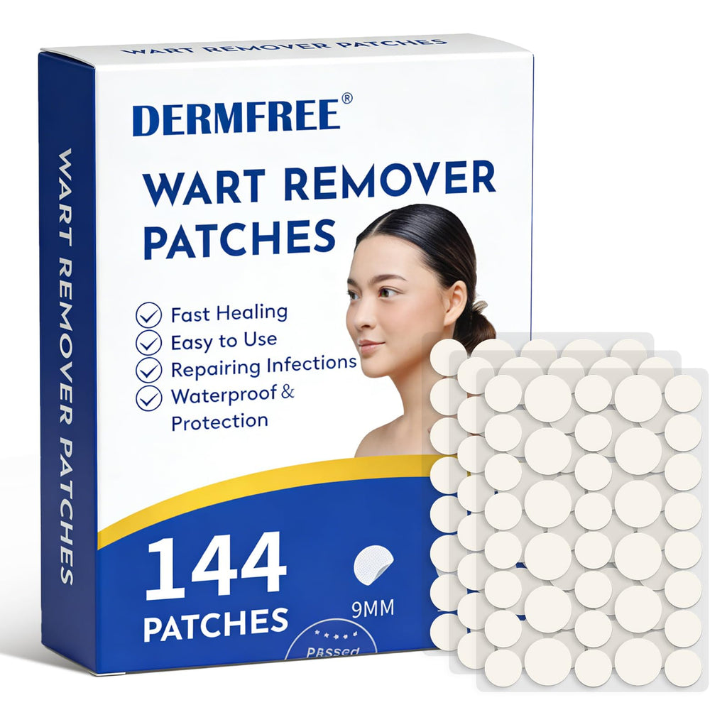 Maximum Strength Wart Remover Patches, Hydrocolloid Invisible Sticker for Neck, Feet, Hands Skin – Waterproof, Fast Acting, Invisible Protection, 1 Box (144 Patches)