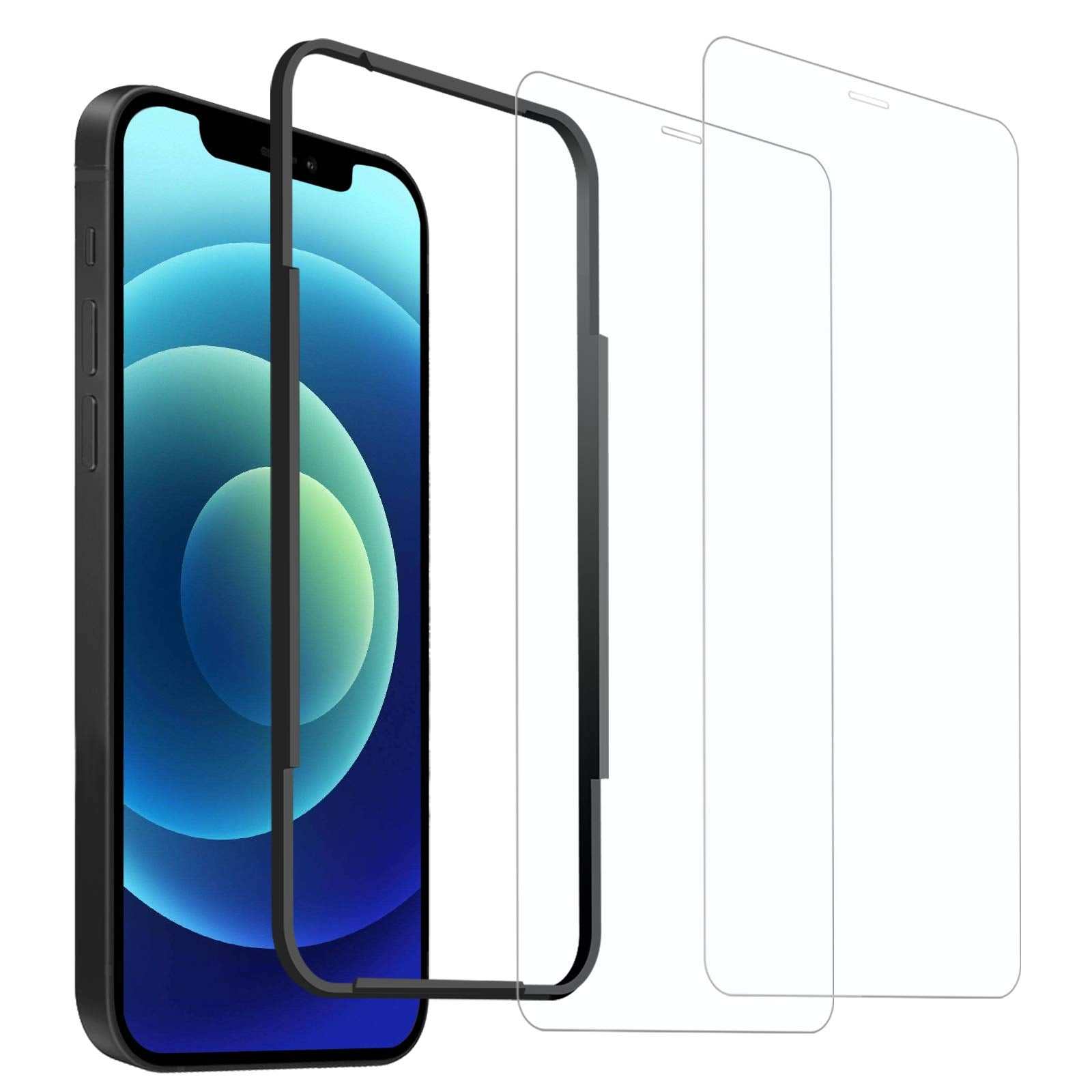 Amouhom 2 Pcs Glass Film for iPhone 12 / iPhone 12 Pro 6.1inch Tempered Glass Screen Protector Film