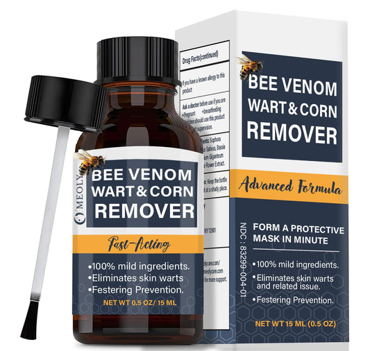 Bee Venom Skin Wart Remover: Fast-Acting 20% salicylic Acid Skin Wart Remover for Plantar Wart, Genital Wart