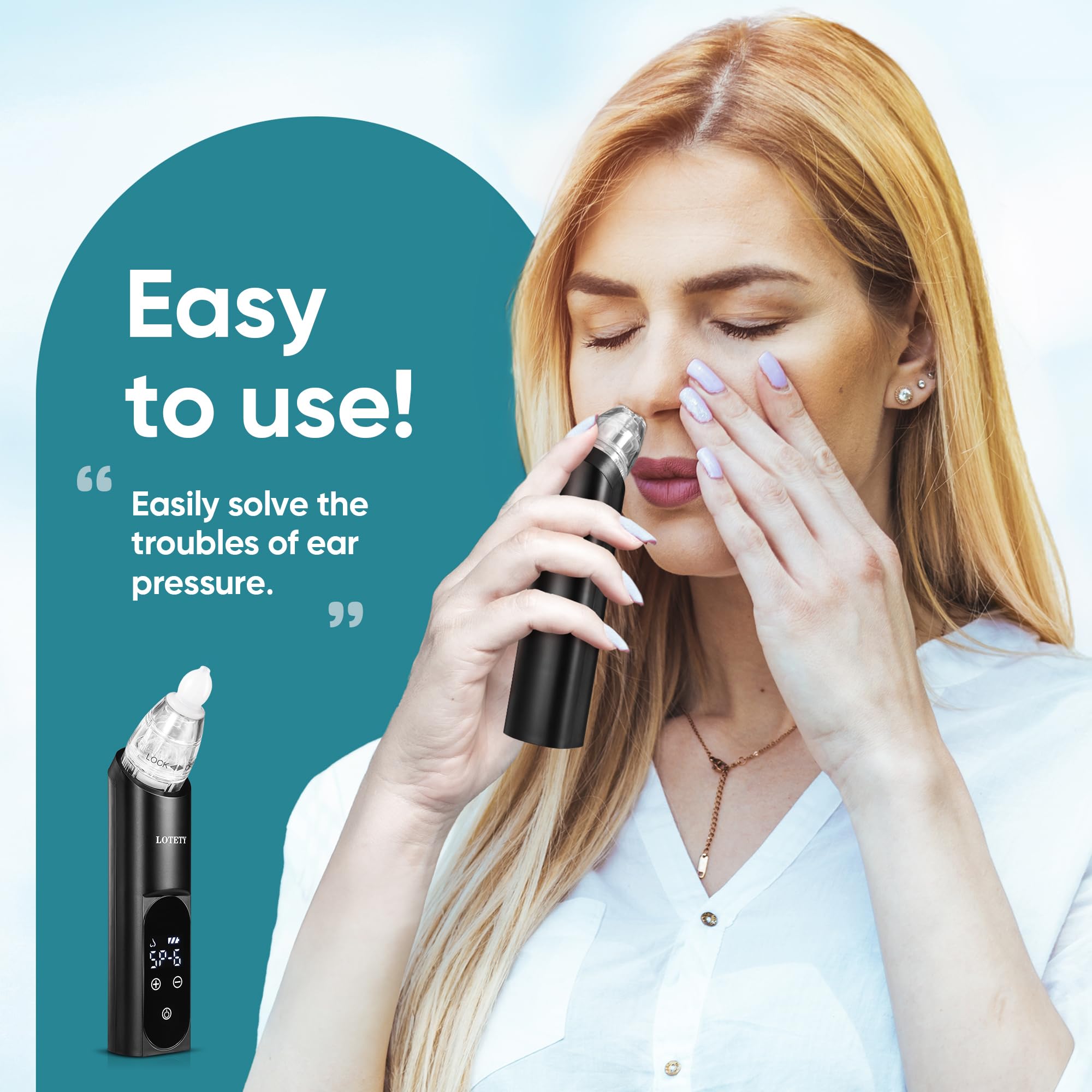 Eustachian Tube Unclogger - Ear Pressure Relief Device for Flying & Diving, Unblock Eustachian Tube & Balancing Ear Pressure to Relieve Tinnitus and Earache - HY030