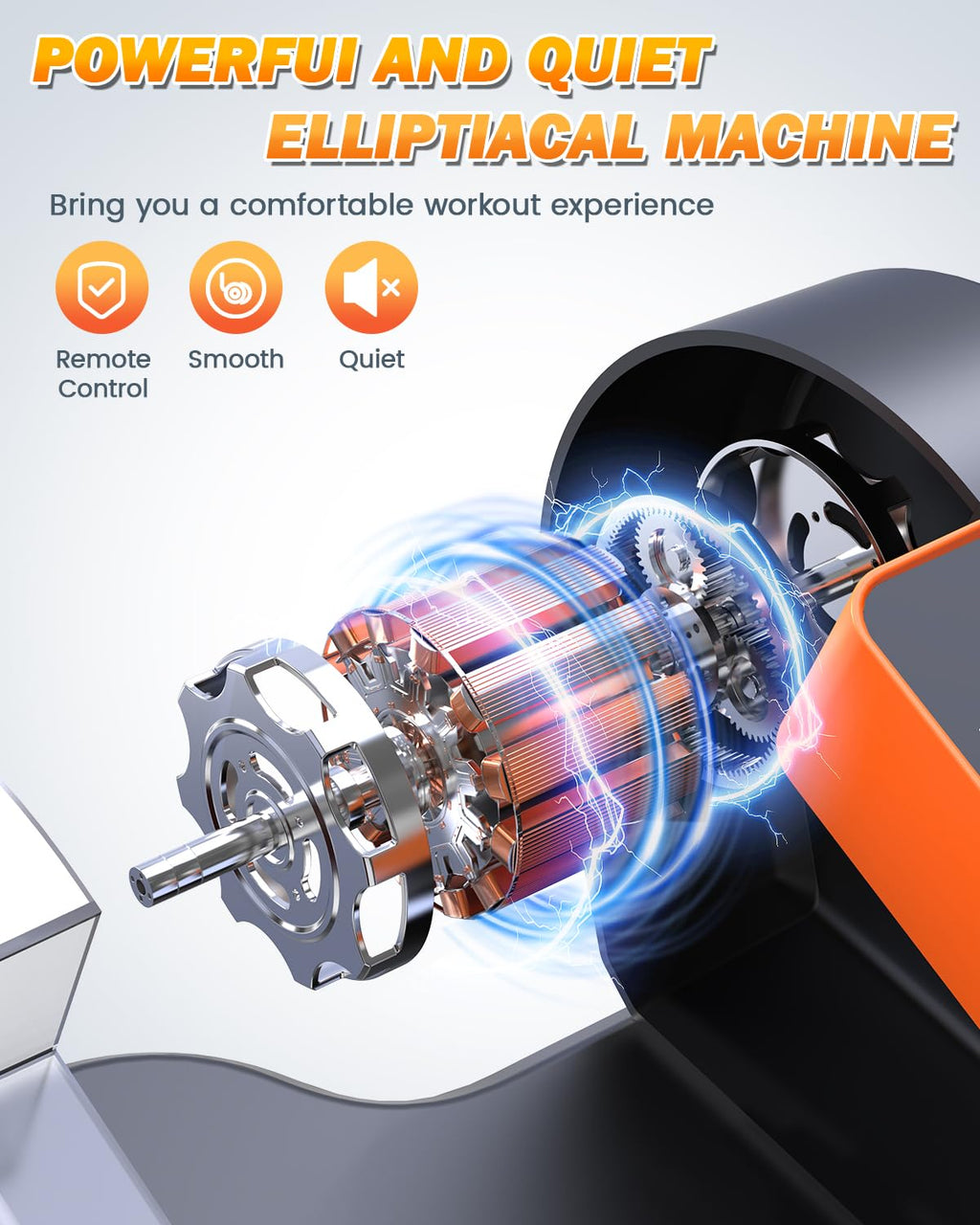 Under Desk Elliptical Machine, Electric Leg Exerciser as Seen on TV for Senior, Quiet Portable Seated Pedal Exerciser Machine with Remote Control, 12 Adjustable Speeds for Home Office