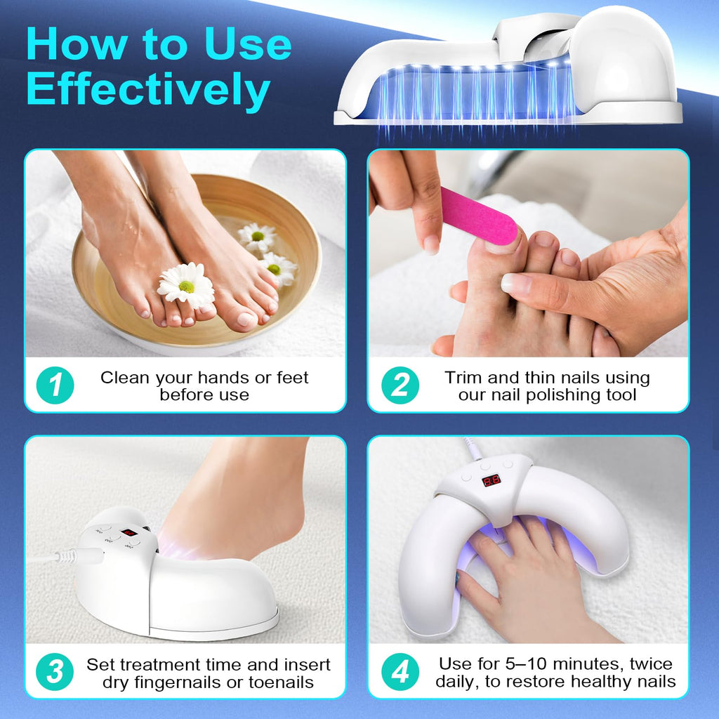 Nail Fungus Laser Treatment LED Light Device-Portable Design,Suitable For Fingernails And Toenails White 2 Fl Oz (Pack of 1)