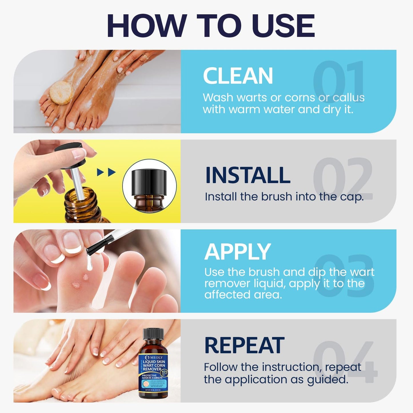 Fast-Acting Wart Remover: 40% Salicylic Acid Wart Remover Maximum Strength for Plantar Wart, Corn Men and Women