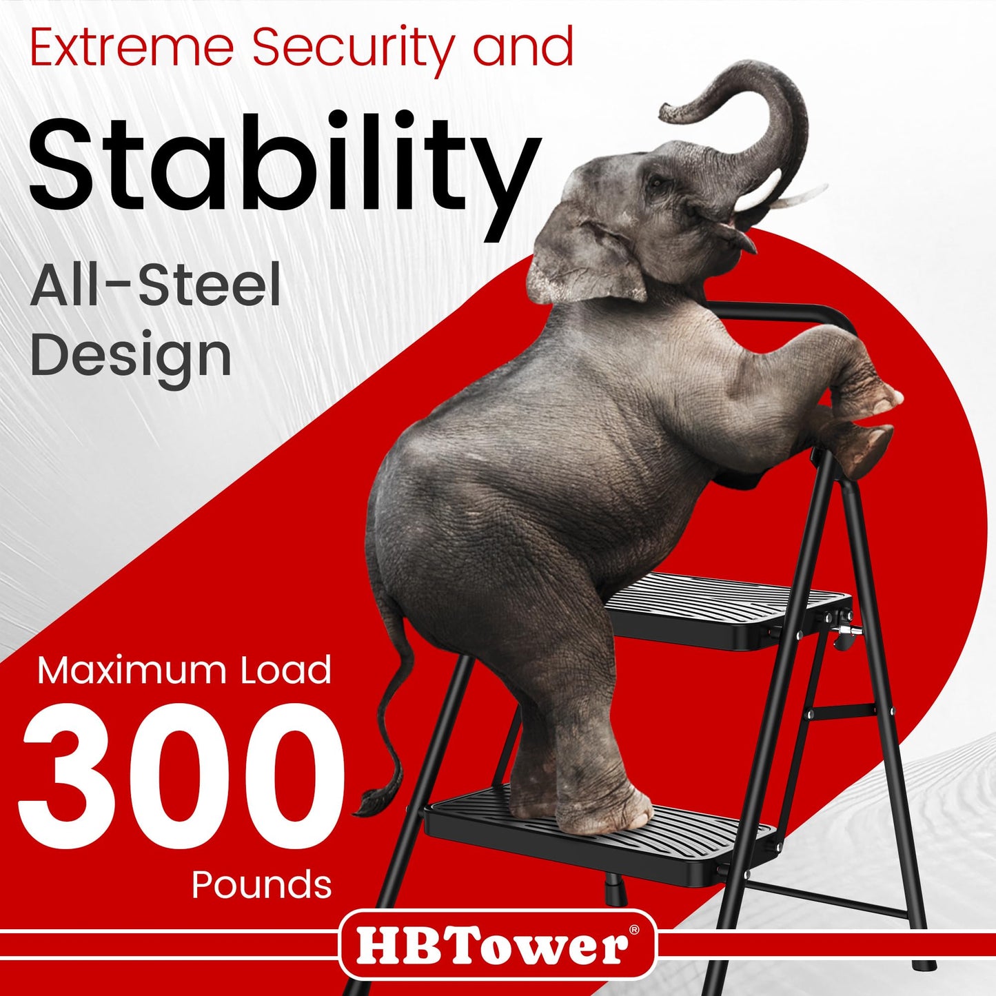 2 Step Ladder, Step Stool with Wide Anti-Slip Pedal, Step Ladder Folding Step Stool for Adults, Lightweight Steel Portable ladders for Home Kitchen