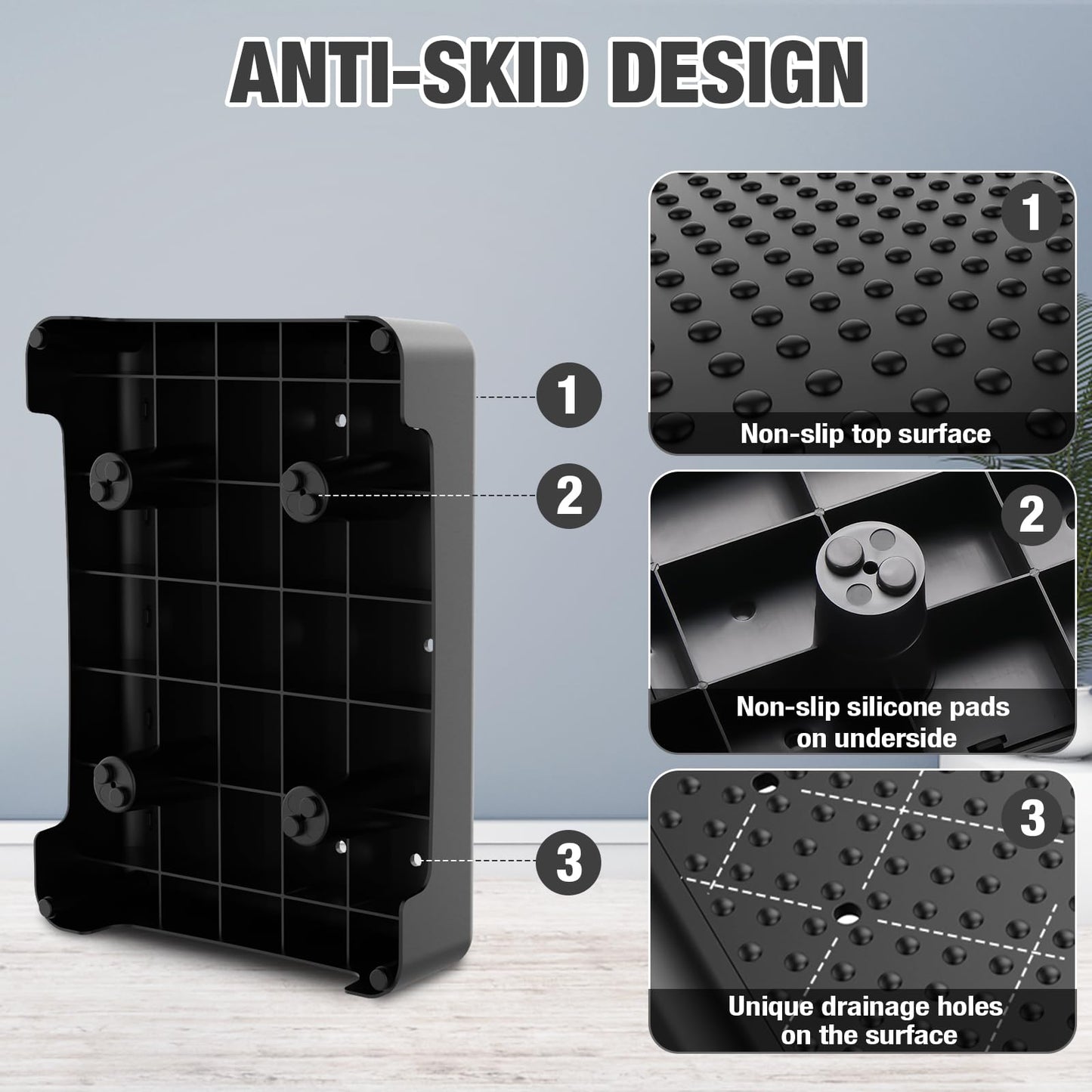 Mobility Step Stool for Adults & Seniors - Non-Slip Platform Indoor and Outdoor, Portable Riser, Safety Step for Car, Bedside, Office, Shower, Stairs - Black