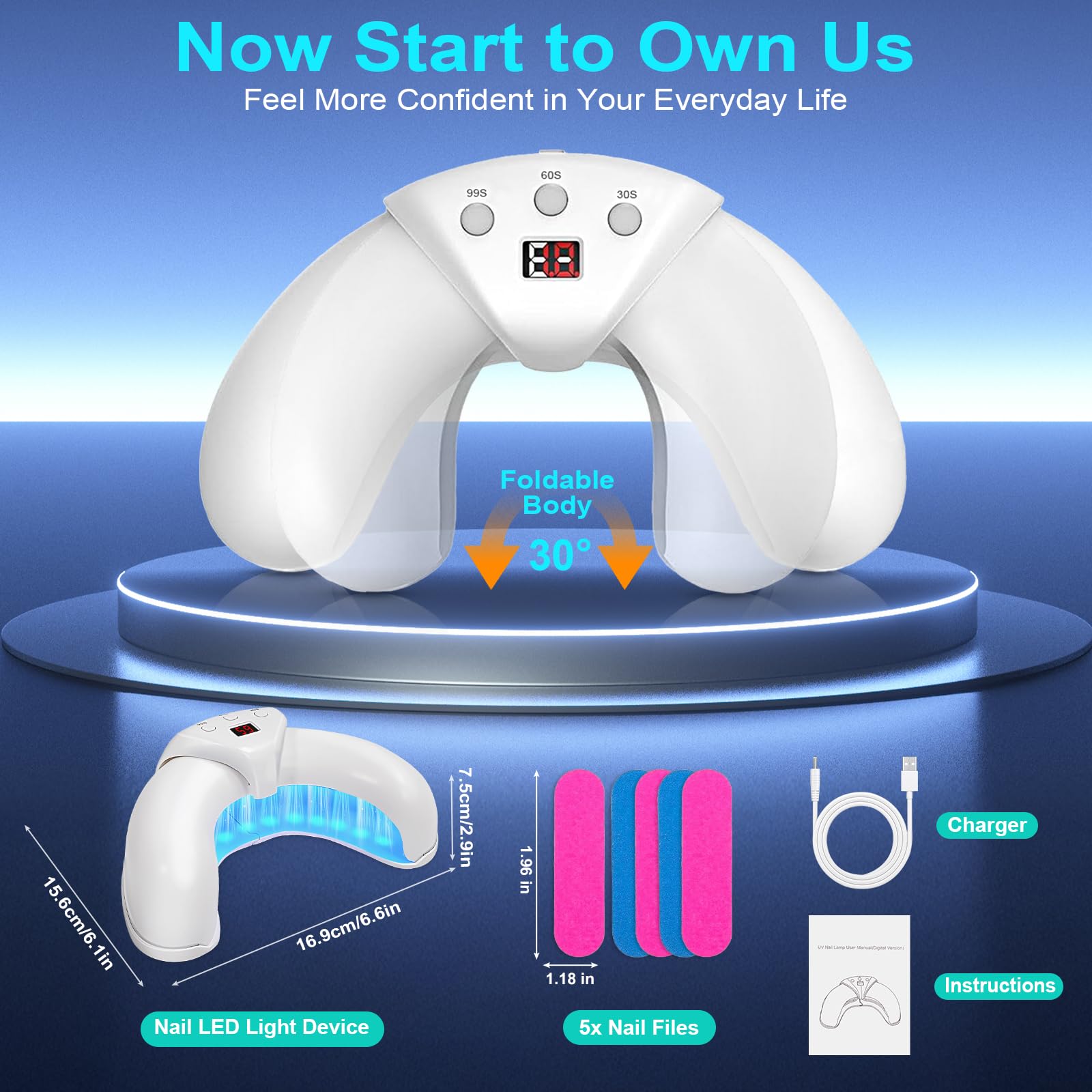 Nail Fungus Laser Treatment LED Light Device-Portable Design,Suitable For Fingernails And Toenails White 2 Fl Oz (Pack of 1)