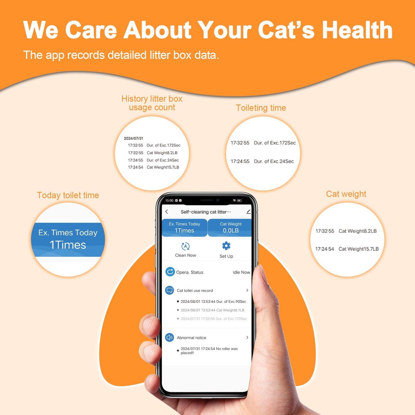 Automatic Cat Litter Box Self Cleaning - App Control, Cat Toilet Records, Suitable for Medium Cats and Kittens, Anti-Pinch Safety, Low Noise Operation【Assembly Required】- White