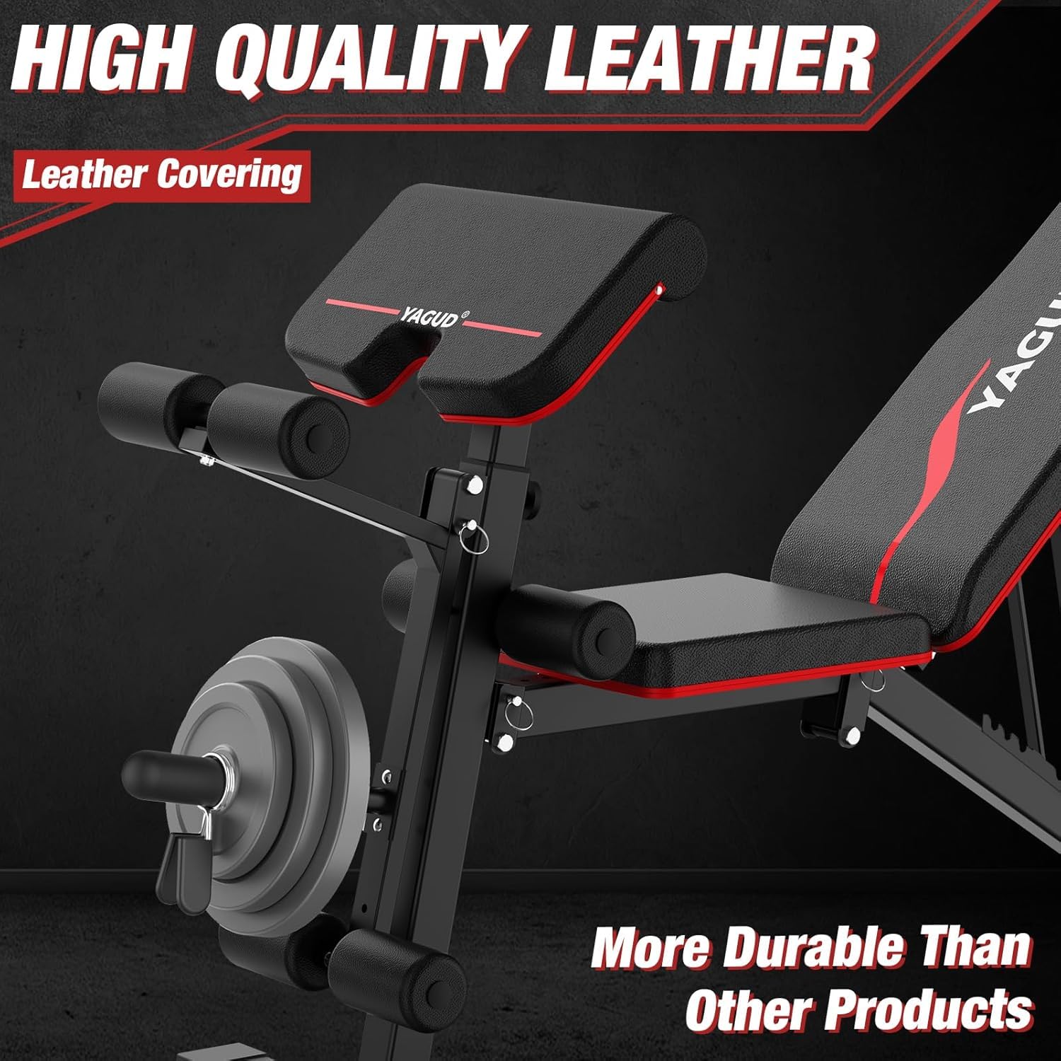 Adjustable Weight Bench, Bench Press for Full Body Workout, 880 Lbs Workout Bench for Home Gym with Barbell Rack, Strength Training Stable Incline Decline Bench with Leg Developer