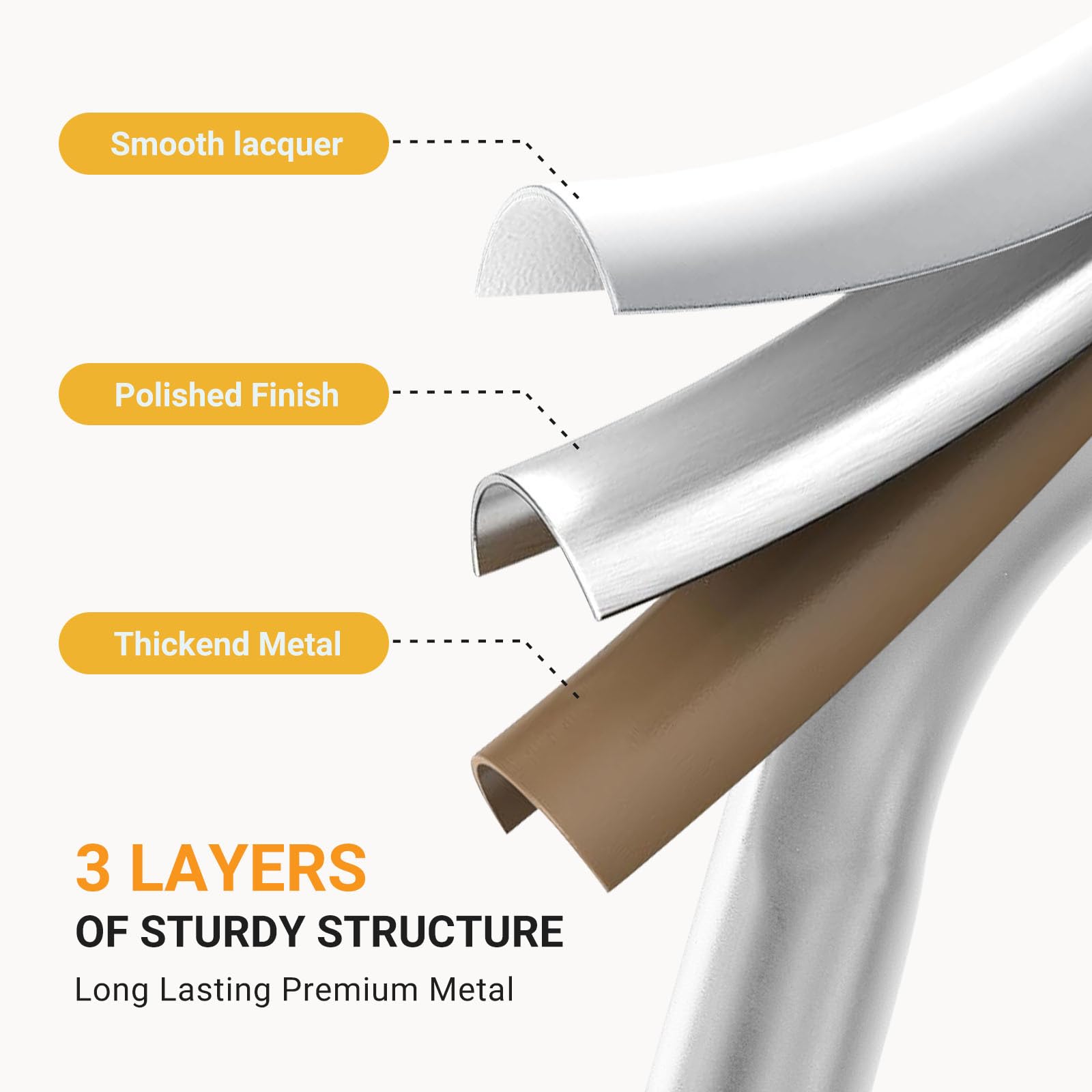 3 Step Ladder, Collapsible Step Stool with Safety Lock, Anti-Slip Rubber Feet, Lightweight Portable Ladder for Home Office Garage, Grey White