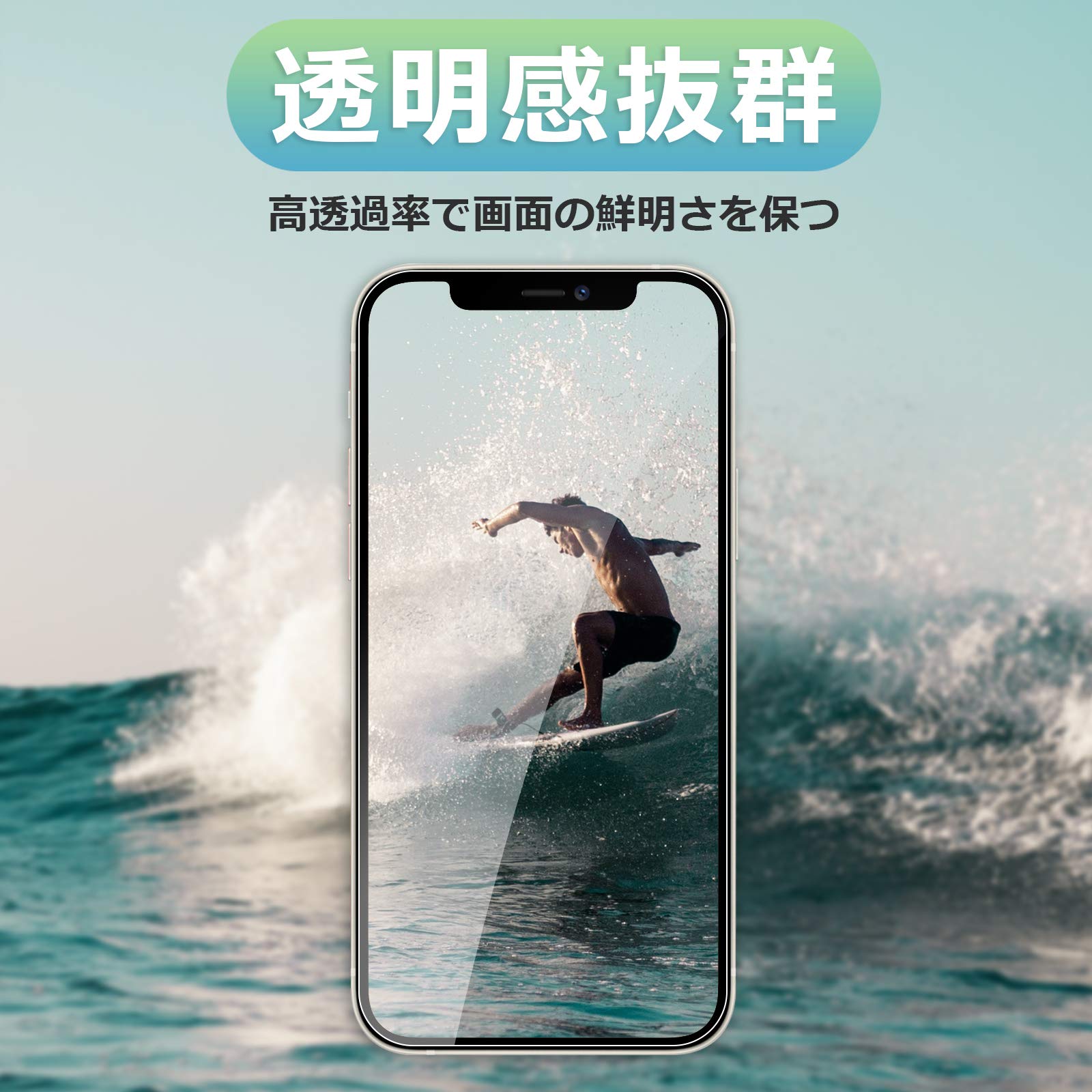 Amouhom 2 Pcs Glass Film for iPhone 12 / iPhone 12 Pro 6.1inch Tempered Glass Screen Protector Film