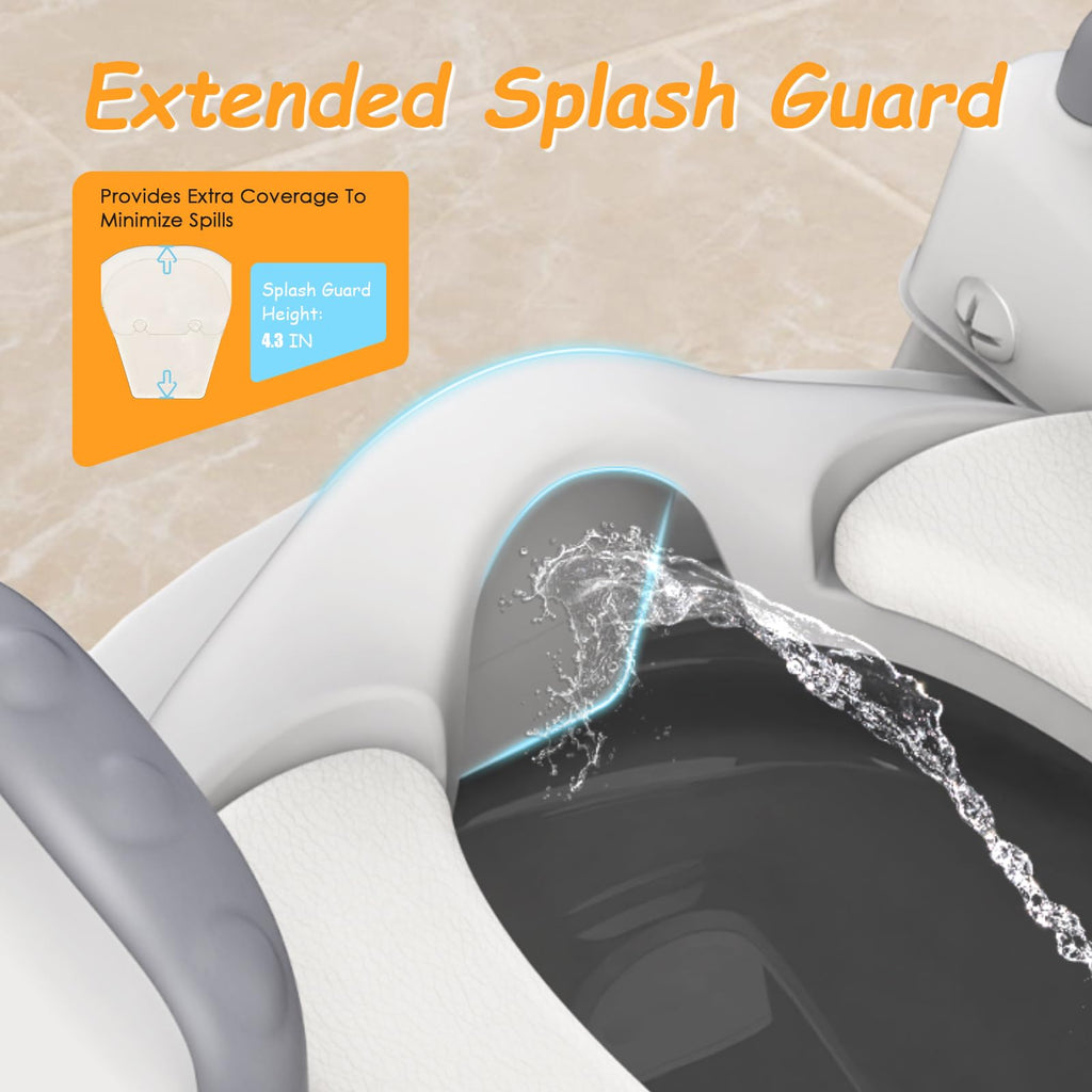 Potty Training Seat with Step Stool Ladder for Toddlers, Adjustable Kids Toilet Seat with Splash Guard, Anti-Slip Pads & Safety Handles, Comfortable Potty Chair for Boys & Girls (Grey)