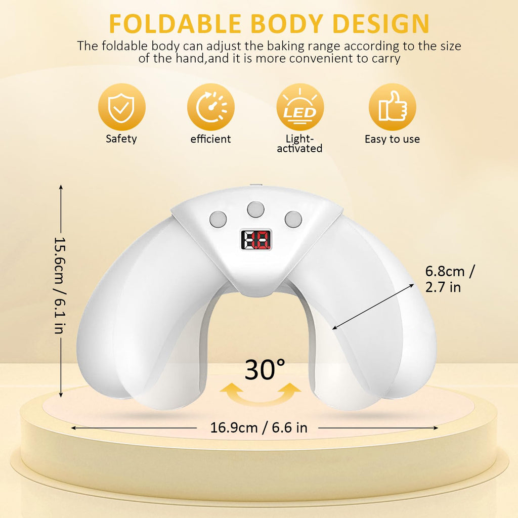 Nail Fungus Laser Treatment LED Light Device, Nail Fungus Cleaning Light Device for Damaged, Thick Toenails and Fingernails, Suitable for Home Use (White)