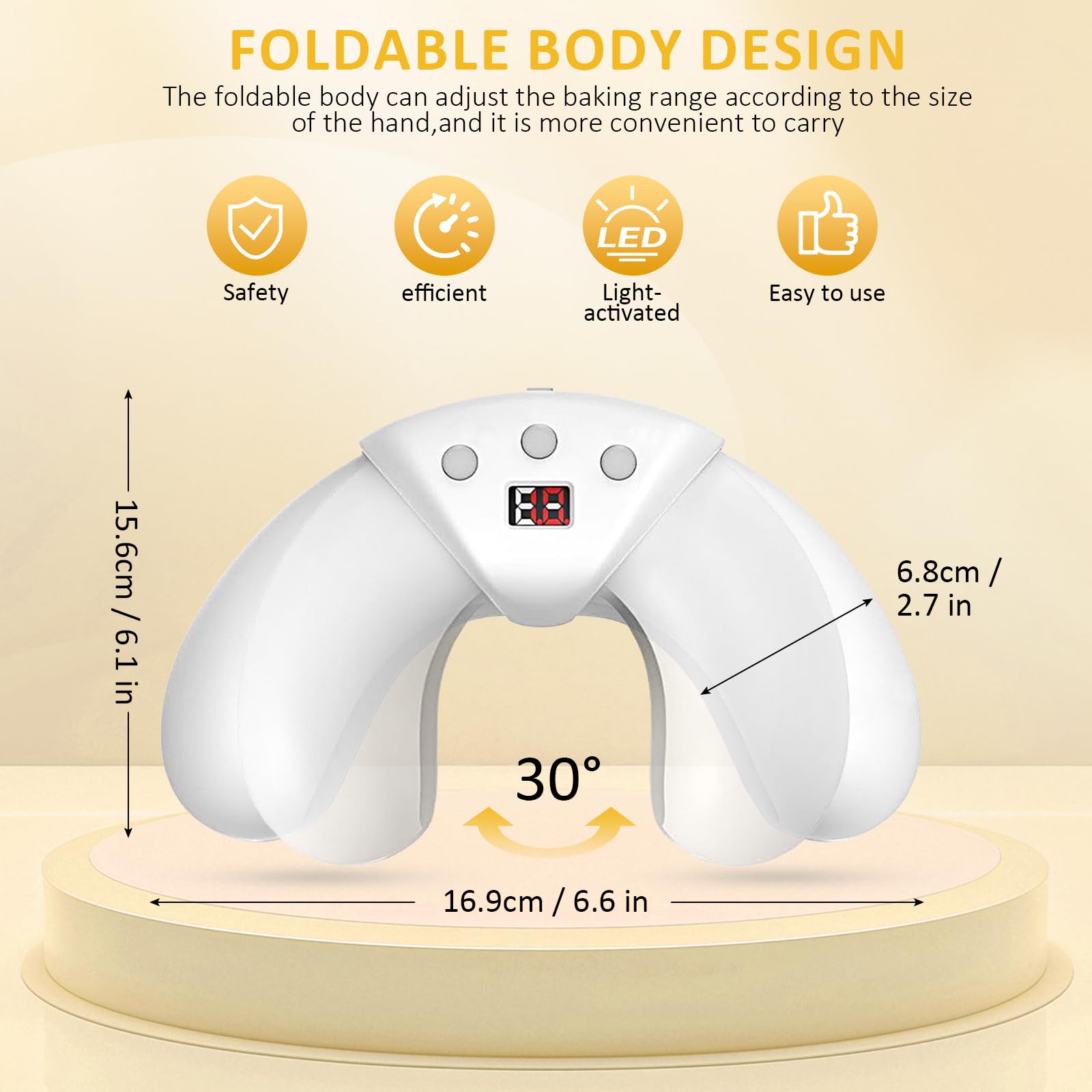 Nail Fungus Laser Treatment LED Light Device, Nail Fungus Cleaning Light Device for Damaged, Thick Toenails and Fingernails, Suitable for Home Use (White)