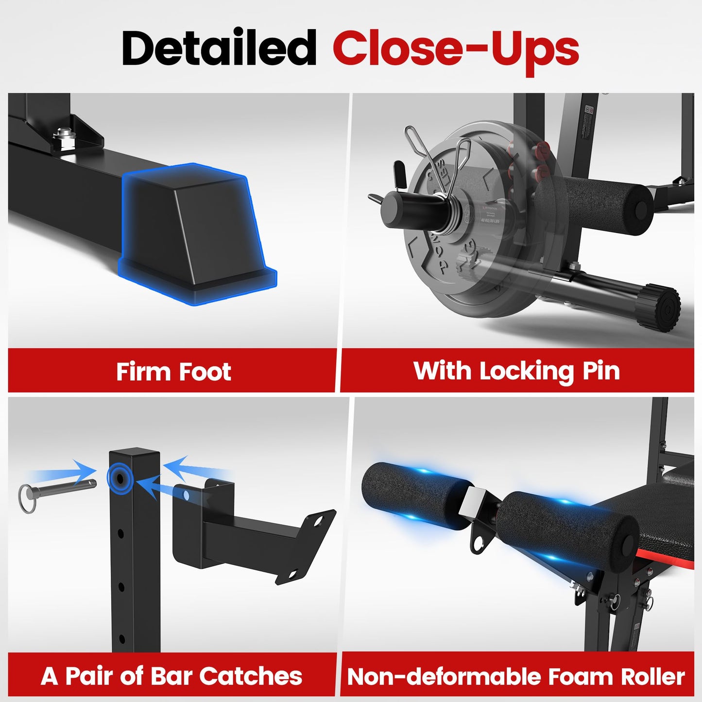 10 in 1 Weight Bench Set, 880LBS Weight Bench with Rack and Leg Extension, Adjustable Bench Press Set with Safety Bar Catches, Fasting Foldable Workout Benches for Home Gym Fitness