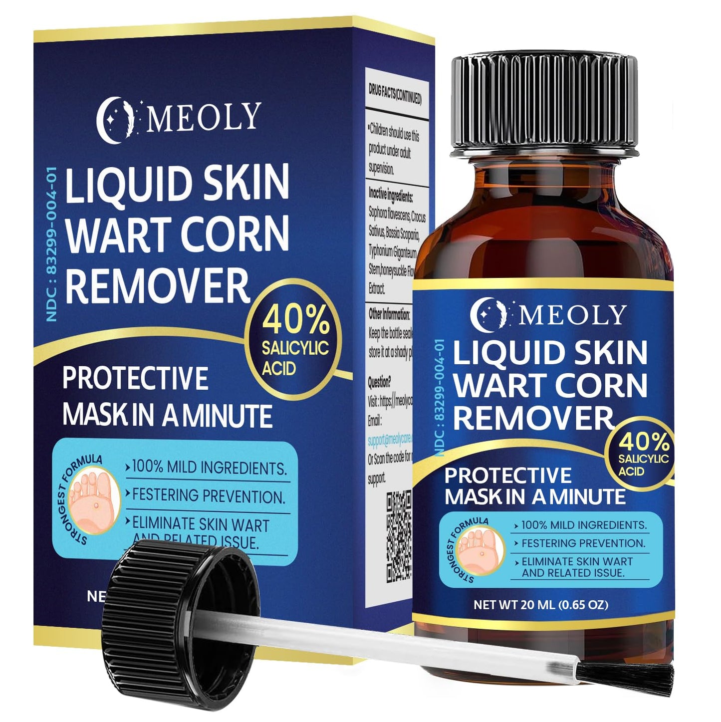 Fast-Acting Wart Remover: 40% Salicylic Acid Wart Remover Maximum Strength for Plantar Wart, Corn Men and Women
