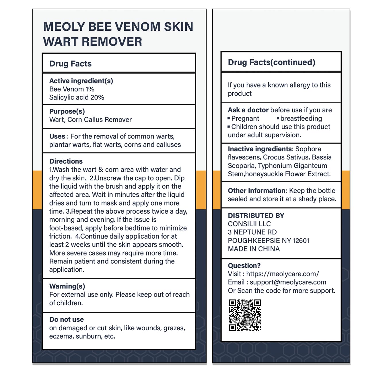 Bee Venom Skin Wart Remover: Fast-Acting 20% salicylic Acid Skin Wart Remover for Plantar Wart, Genital Wart